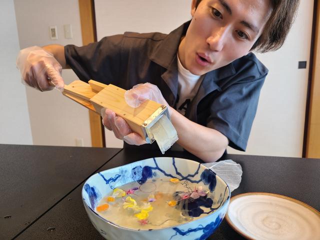 ラベンダー餡蜜 ところてん
