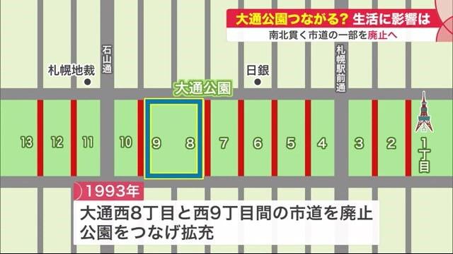 札幌市の「大通公園」がつながる？南北に貫く“市道”の一部を廃止へ