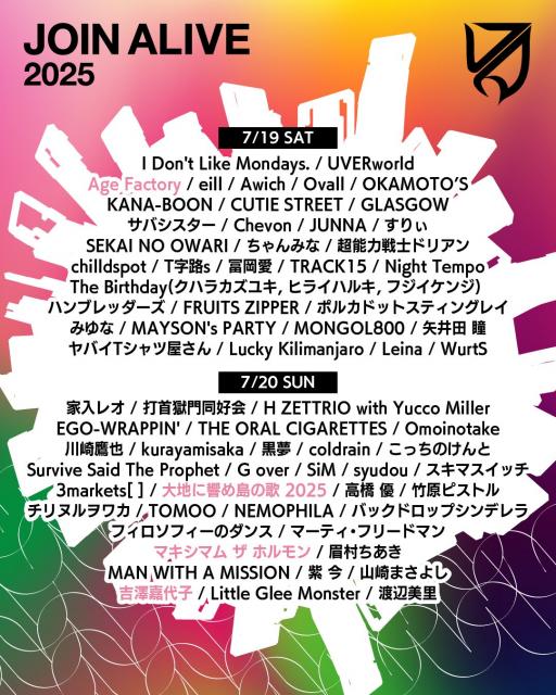 JOIN ALIVE 出演アーティスト